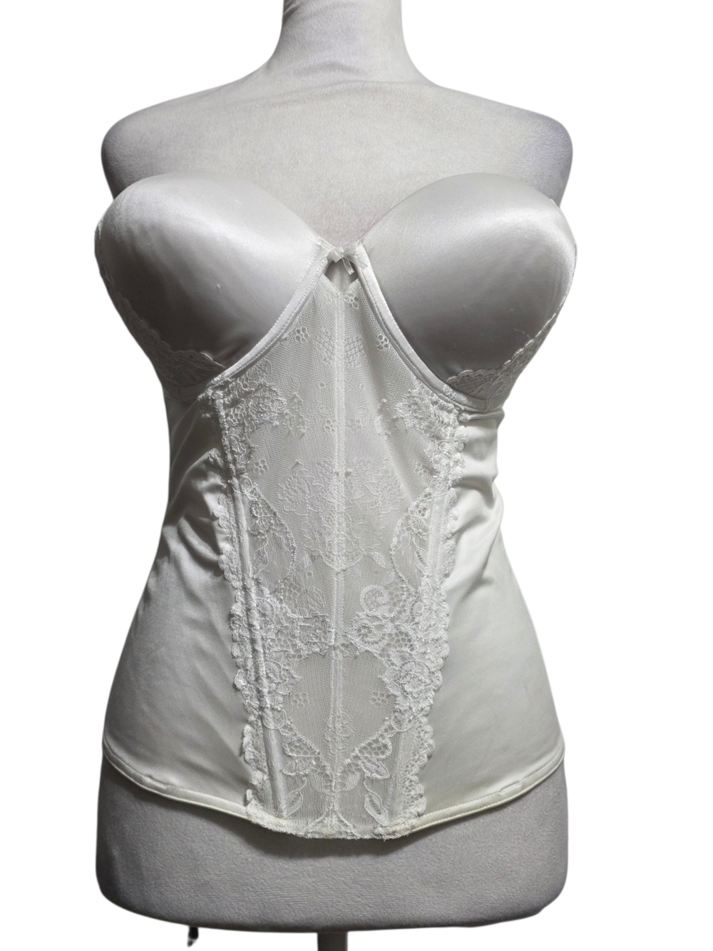 Jezebel Caress Too Lace Bustier Corset Bra Bridal Lingerie Strapless 38C